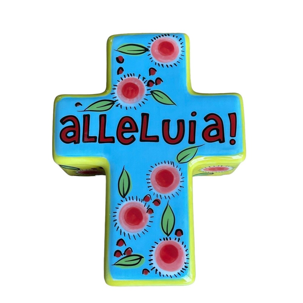 Easter Our Name is Mud Lorrie Veasey Cross Trinket Box Luke 24:6 Alleluia!